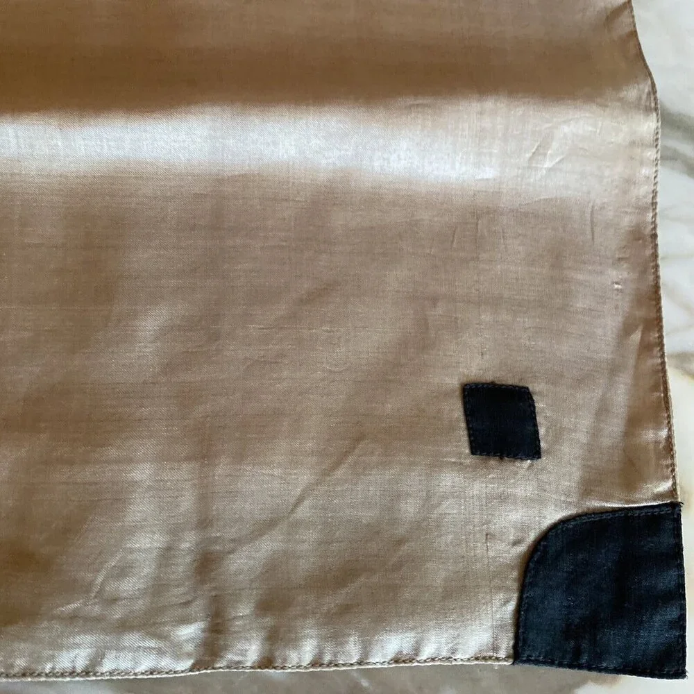 DKNY Beige Silk Geometric‎ Square Scarf 18